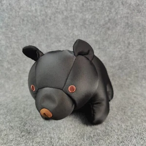 Kikkerland Bear Travel Pillow Head Rest Black Microbead Stuffed Animal 2 In 1 - Picture 1 of 11