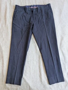 Incotex Pants Men Fit 34x28 Blue High Comfort Slim Fit Stretch Pattern S - Picture 1 of 14