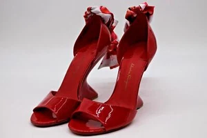 Salvatore Ferragamo Todi Red Patent Sandals Pumps New Minor Defect size 7 B - Picture 1 of 10