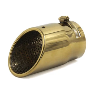150mm Long 78mm Inlet Oval Rear Exhaust Pipe Muffler Tip Gold Tone for Audi A6L - Picture 1 of 3