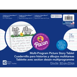 Multi-Program Handwriting Tablet, D'Nealian/Zaner-Bloser, 1/2" x 1/4" x 1/4" Ru - Picture 1 of 1