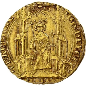 France, Philippe VI, Double Royal d'Or, 1340-1350, Or, NGC, AU58, Duplessy:253 - Picture 1 of 2