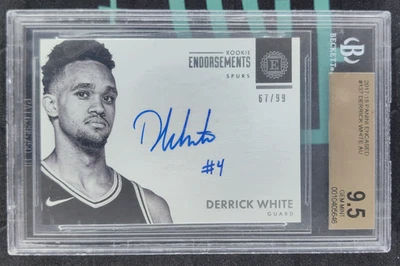 2017-18 Panini Encased Derrick White Rookie Endorsements Auto RC /99 BGS 9.5/10 - Image 1 of 2