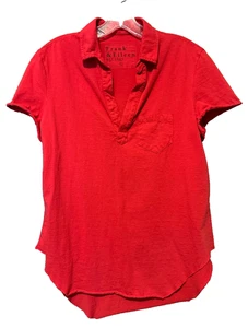 Frank & Eileen The Lab Heritage Jersey Polo T-Shirt Double Decker Rot Large - Bild 1 von 14