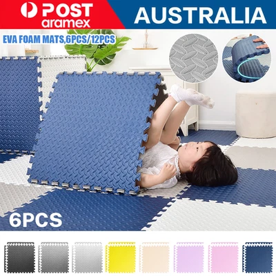 6PCS EVA Foam Mat Floor Mats Interlocking Heavy Duty Puzzle Baby Kids Playmat - image 1 of 4