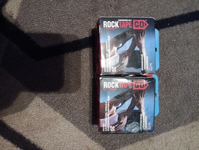 2 RockTape Go 20 Pre-Cut 10 Inch Strips Kinesiology Blue Gentle Adhesive  - Image 1 of 4