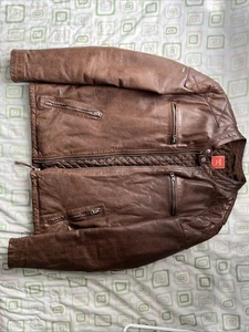 Superdry Leather Jacket XL Made of Leather Excellent Condition - Picture 1 of 14