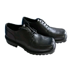 NOS Vintage Chunky Heel Shoes Y2K 1990s Meroma 10.5 Men's Leather RARE DEADSTOCK - Picture 1 of 9