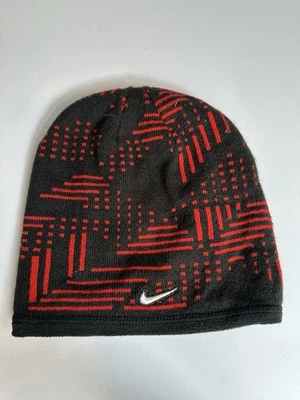 耐克 Youth Kids 双面豆豆帽均码红色黑色帽子 — 第 1/3 张图片