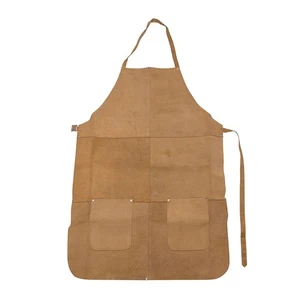 Leather Welders Apron Welding Blacksmiths Glaziers Apron Safety Bib 2 Pockets - Picture 1 of 11