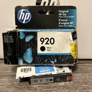 Genuine HP 920 Black Ink OfficeJet 6000 6500 6500A 7000 7500 Exp 2020 - Picture 1 of 3