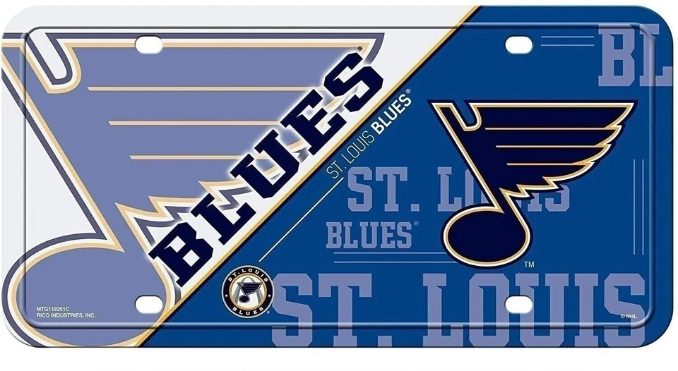 St Louis Blues Metal Auto Tag License Plate, Split Design, 6x12 Inch - Image 1 of 1