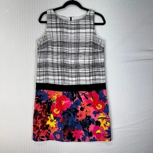 Ann Taylor LOFT Mini Dress Size 6 Drop Waist Floral Plaid Business Casual - Picture 1 of 7