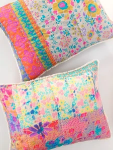 NUEVO Juego de 2 fundas de almohada florales estándar reversibles Natural Life 26" x 20" - Imagen 1 de 3