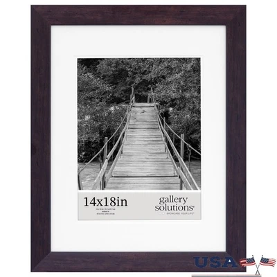 Elegant Walnut Picture Frame W/ Double Mat 10x13 Photos Wall Décor Display New - Image 1 of 4