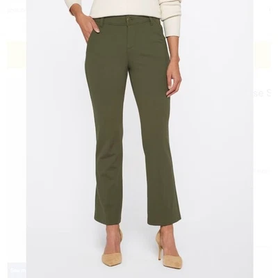 NWT Ensley One 5 One Women's Stretch High Rise Straight Leg Trousers sz 10 Green - Image 1 of 4
