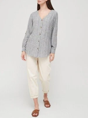 Top Botón Lino Muy Longline Talla 8 Foto 1 de 4