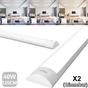 2x4FT LED Slim Ceiling Batten Tube Light 120CM Linear Fluro Fluorescent Dimmable - Picture 1 of 13