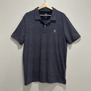 Sportscraft Polo Men XL Classic Fit Blue Striped Cotton Blend Embroidered Logo - Picture 1 of 8