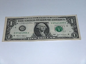 2003 Bill US Bank Note Date Month July 12 Year 1905 07121905 Fancy Serial # - Picture 1 of 2
