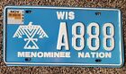 1997 Wisconsin Menominee Native American License Plate in near mint condition