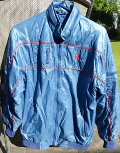 Vintage Mobil Lightweight Jacket Blue with Red Pegasus Logo Men's Size Small - Picture 1 of 7
