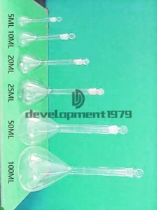 Volumetric Flask Borosilicate Glass with Stopper 5-25ML - Picture 1 of 2