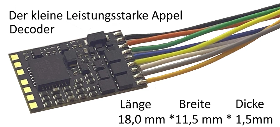 NEU: Appel Lokdecoder Version 2025 DCC/MM 8-pol. NEM652 Stecker für H0, TT, N - Bild 1 von 3