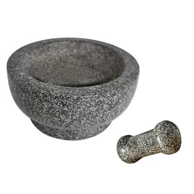 8.5" Polished Granite Molcajete for Authentic Guacamole & Spices - Heavy Duty - Image 1 of 4