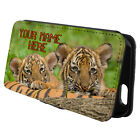  Personalisierte Tiger iPhone Hülle maßgeschneiderte Flip Handy Abdeckung Tigers Geldbörse Geschenk ST342