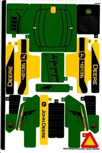 HOJA DE PEGATINAS LEGO PARA TRACTOR 42136 JOHN DEERE 9620R 4x4 Nuevo y Original - Imagen 1 de 1