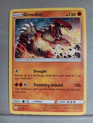 Pokémon TCG Groudon 113/236 - Cosmic Eclipse - Rare Non Holo - Image 1 of 4