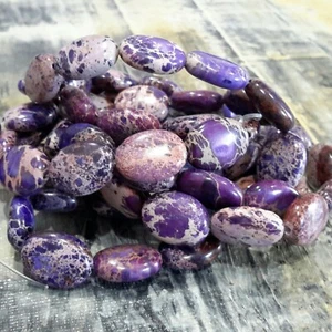 Natural Imperial Jasper,Oval, 16x12x6mm, Indigo, Approx 25pce. - Imagen 1 de 3