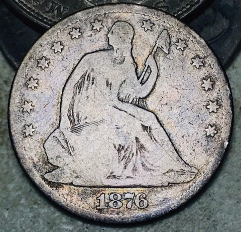 1876 CC Seated Liberty Half Dollar 50C Ungraded 90% Silver US Coin CC18359 Cover