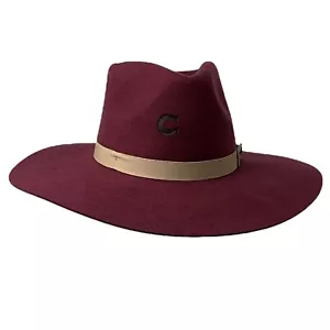 NWT Charlie 1 Horse Highway Fashion Hat Burgundy Red Size M Wool Felt - Picture 1 of 8