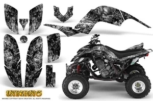 KIT DE GRÁFICOS YAMAHA RAPTOR 660 CALCOMANÍAS CREATORX PEGATINAS INFERNO PLATA - Imagen 1 de 1