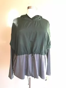NWT MTA Women's Plus Size 3X Gray Green Fast Dri Polyester Knit Hoodie Jacket - Picture 1 of 7