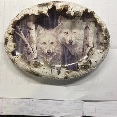 Bradford Exchange White Magic Wolves Plate Rusty Frentner Spirits Forest - Image 1 of 4
