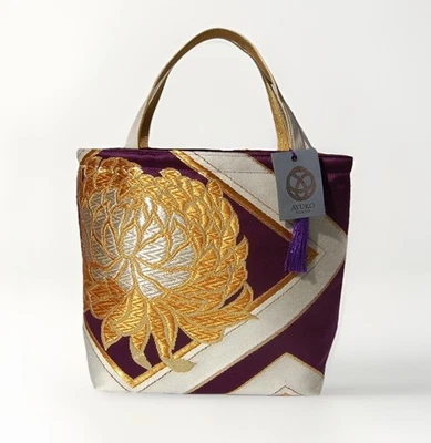 Bolsa Obi Kimono 100% Seda Única – Bolsa Tote Artesanal Japonesa Upcycled - Imagem 1 de 4