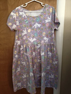 Children’s Place Youth Girl Easter Dress Size Large 10/12 Bunny Easter Eggs GUC - Image 1 of 4
