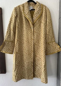 Cappotto lungo Sundays oro testurizzato brocca metallica taglia donna 16 - Foto 1 di 24