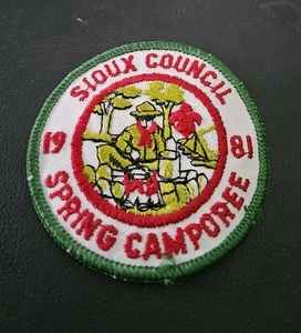 Patch Sioux Council Boy Scouts of America BSA Spring Camporee 1981 - Foto 1 di 2
