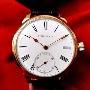 Vintage Swiss Wacth HY MOSER & Ce Men's Wristwatch Classic Style Serviced - Picture 1 of 15