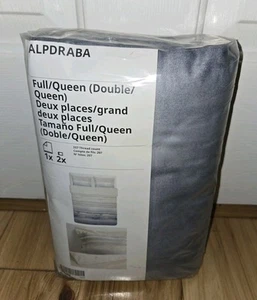 NEW Ikea ALPDRABA Duvet Cover Full Queen 3 Pc Blue Beige Shams Stripe 304.606.32 - Picture 1 of 5