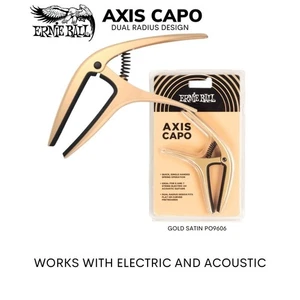 Ernie Ball Gold Satin Axis Spring Loaded Capo For Acoustic/Electric Guitar 9606 - Picture 1 of 10