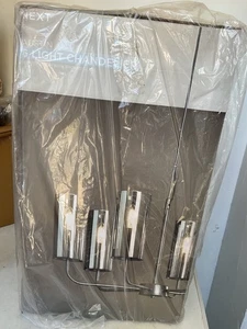 Brand New NXT Grey/Black Austin 6 Light Chandelier Ceiling Sealed - Picture 1 of 24