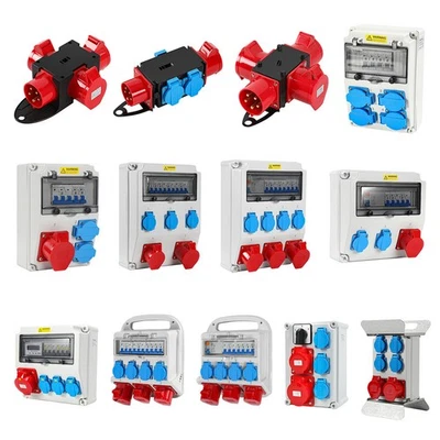 Stromverteiler CEE Adapter Baustromverteiler Starkstrom Steckdosenverteiler - Bild 1 von 4