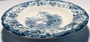 La Cartuja De Sevilla Pickman SA Transferware Blue Rimmed Bowl 101 E11 Leopards - Picture 1 of 6