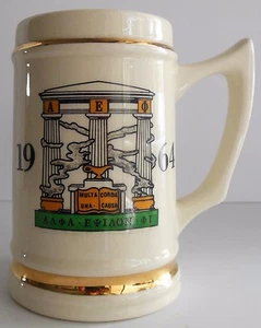 Alpha Epsilon Phi Schwesternschaft Keramik Stein Becher Krug Alpine Holiday 1964 Vintage - Bild 1 von 12