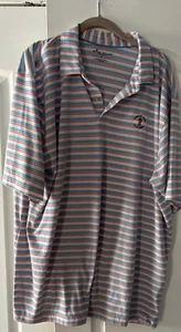 Peter Millar Men’s Seaside Wash Golf Polo Shirt - White/Blue/orange Stripes XL - Picture 1 of 9